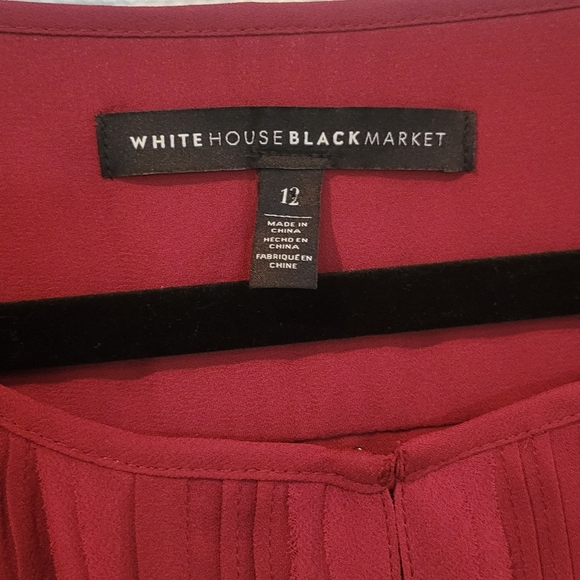 White House Black Market Blouse in Red wine color, long sleeve 12 - Picture 2 of 7